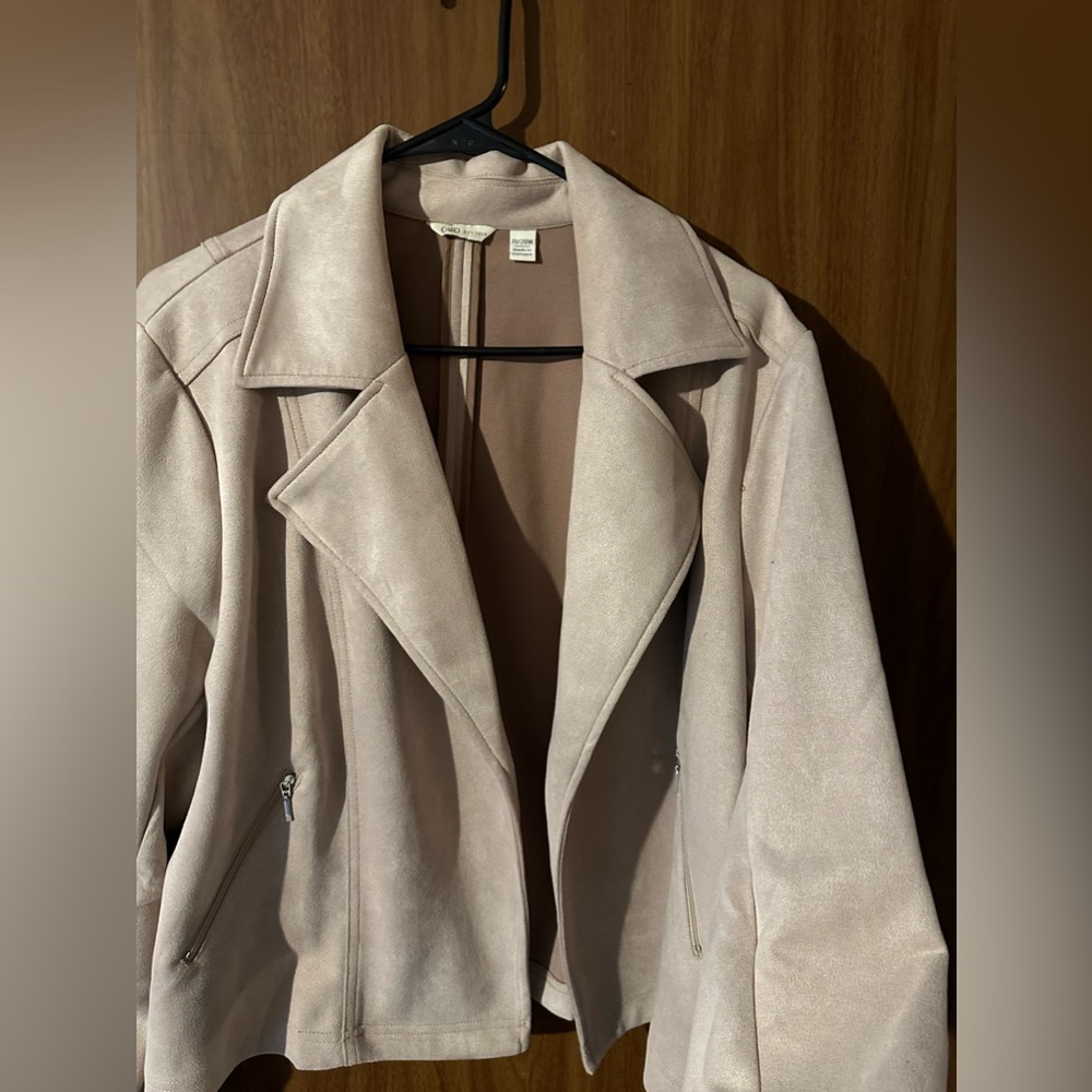 Womens plus Suede Moto jacket